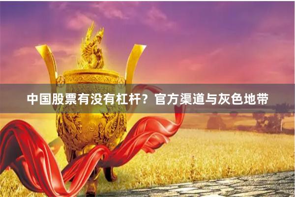 中国股票有没有杠杆？官方渠道与灰色地带